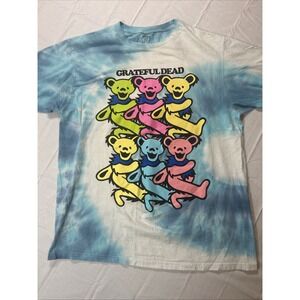 Grateful Dead T Shirt Men's Size Medium Blue Tie Dye Dancing Celtic Bear